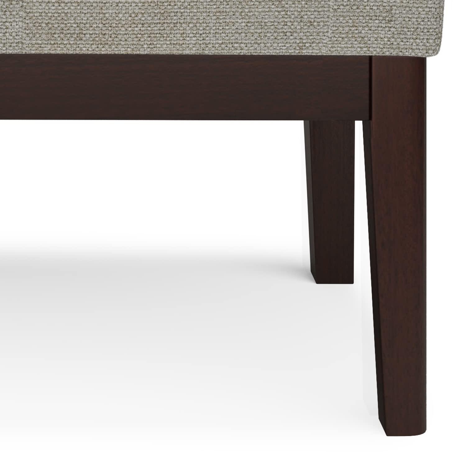 Simpli Home Carlson Small Mid-Century Ottoman Bench with Upholstered Seat
