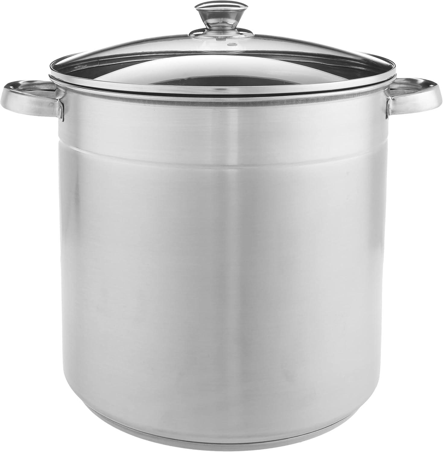 16 Qt Stainless Steel Stockpot with Encapsulated Bottom