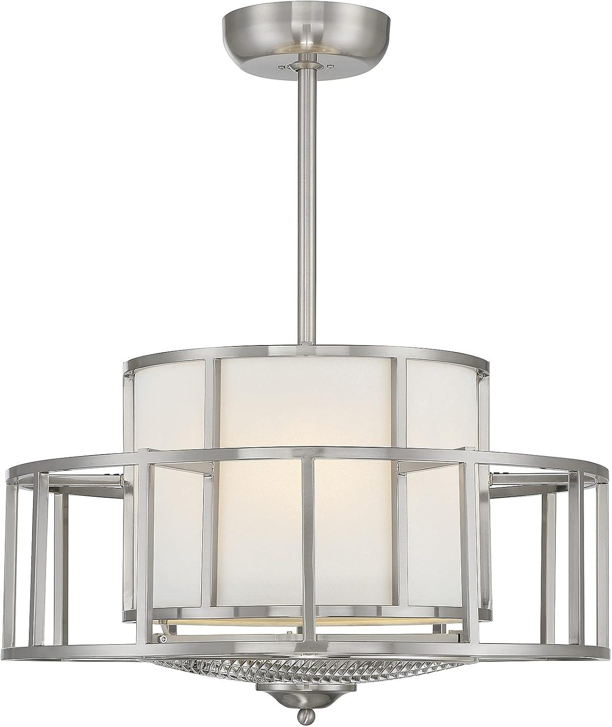 Satin Nickel Four Light Fan D'Lier from the Oslo Collection