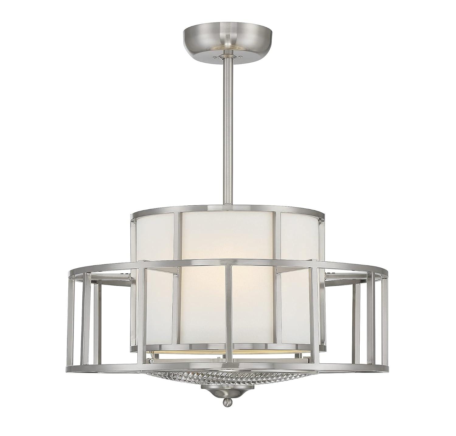 Satin Nickel Four Light Fan D'Lier from the Oslo Collection