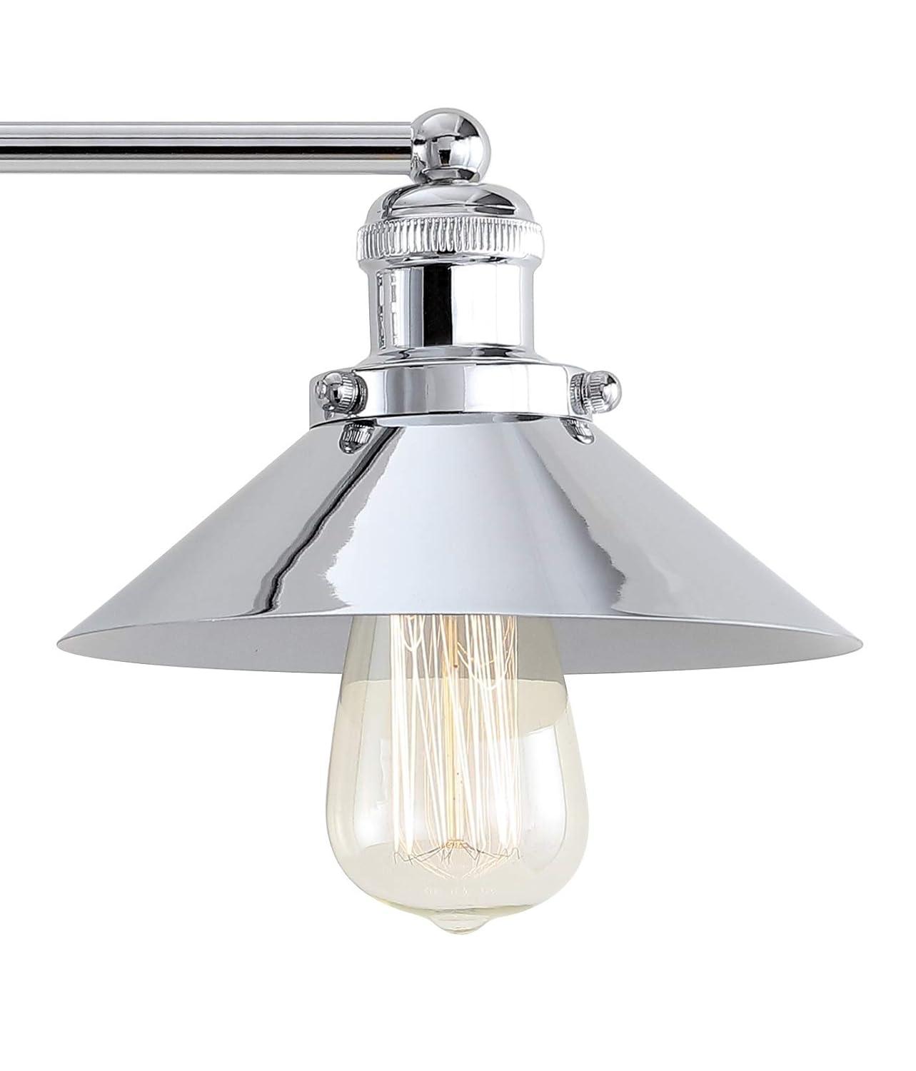 17.5" Metal June Vanity Wall Light Silver - JONATHAN Y: Chrome Finish, Industrial Style, ETL Listed, 2-Light Fixture