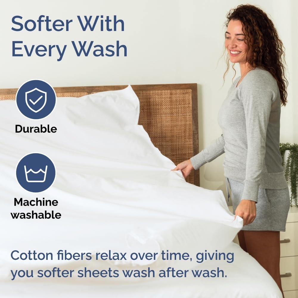 CGK Linens 4 Piece 100% Cotton 400 Thread Count Hotel Quality Bed Sheet Set