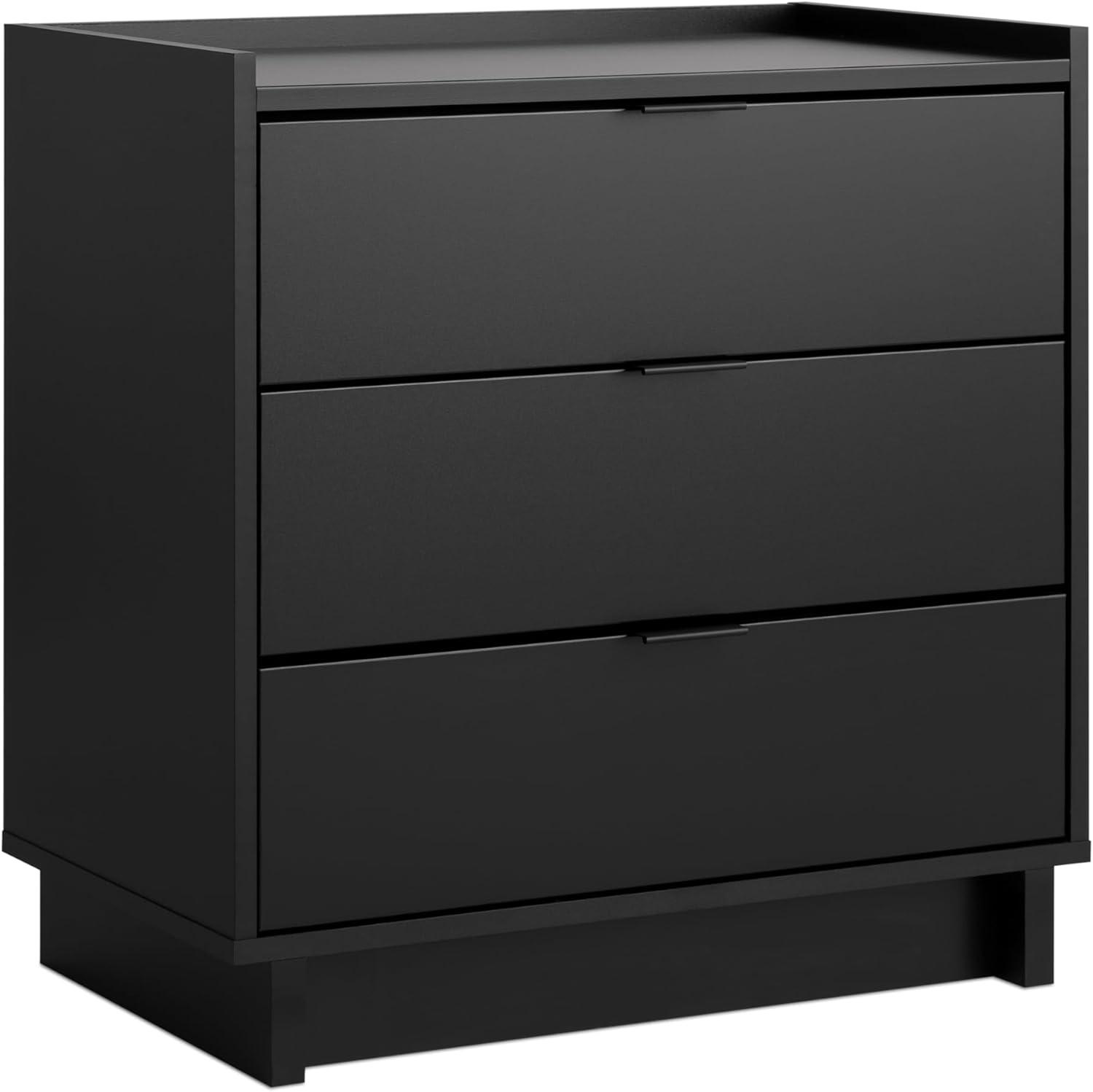 Prepac 26.5" Wide Simply Modern 3 Drawer Nightstand Black