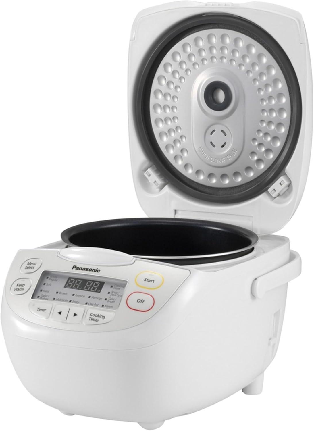 White Electric Non-Stick Rice Cooker with Steamer