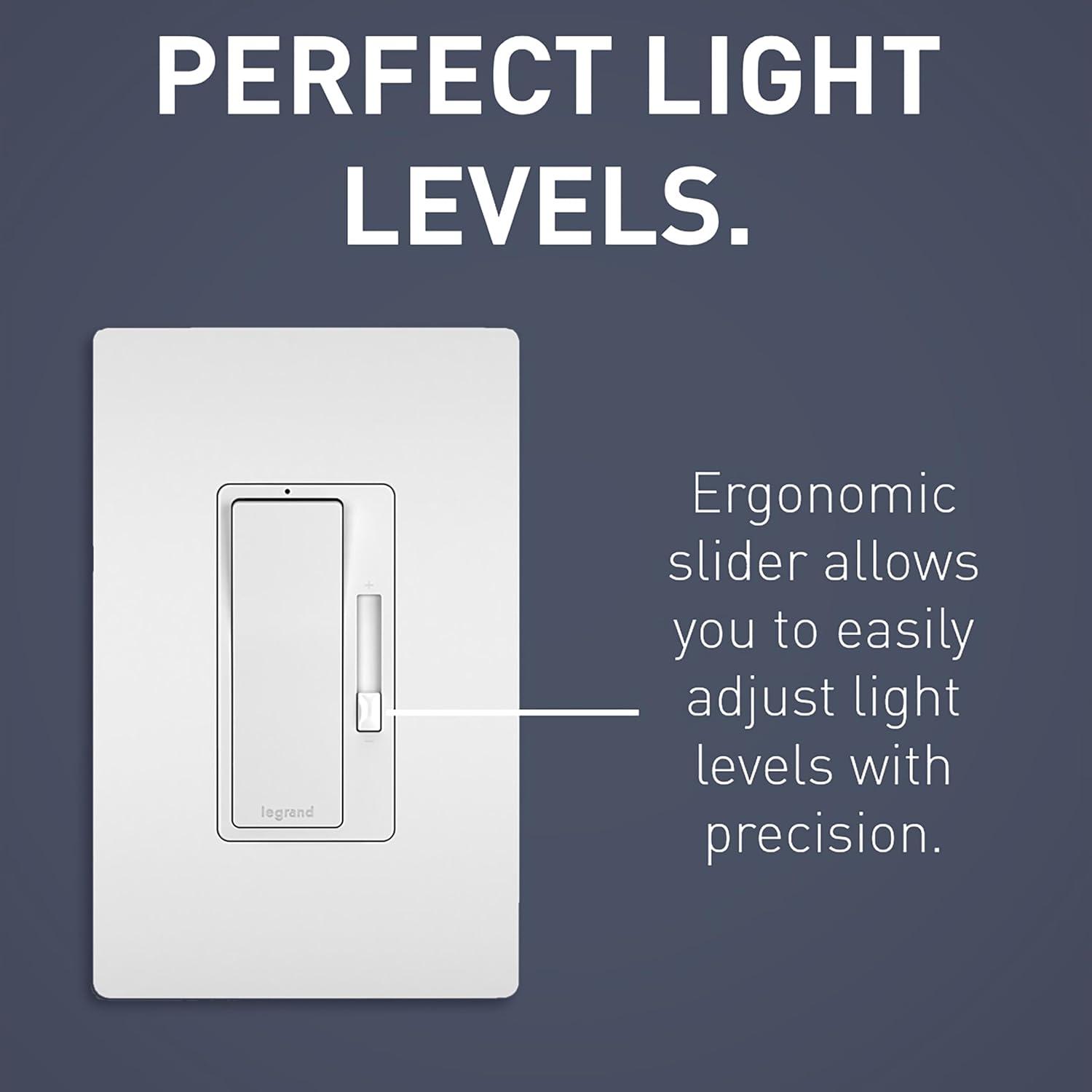 Legrand Multicolored Smart Slide Dimmer Switch with LED Locator