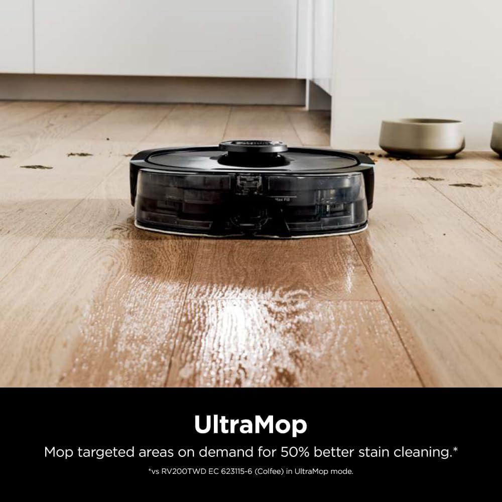 Black Cordless Robotic Vacuum and Mop with Alexa Compatibility