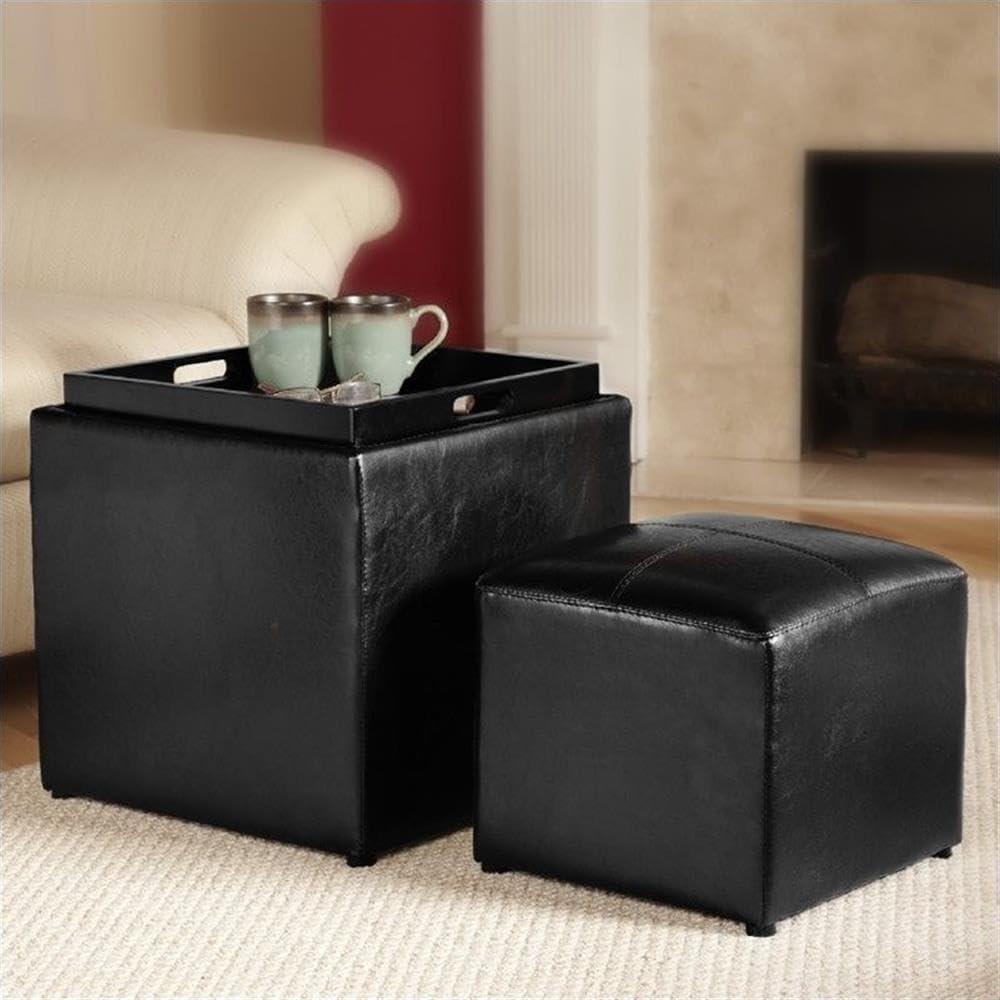 Convenience Concepts Designs4Comfort Park Avenue Single Ottoman with Stool , Multiple Finishes