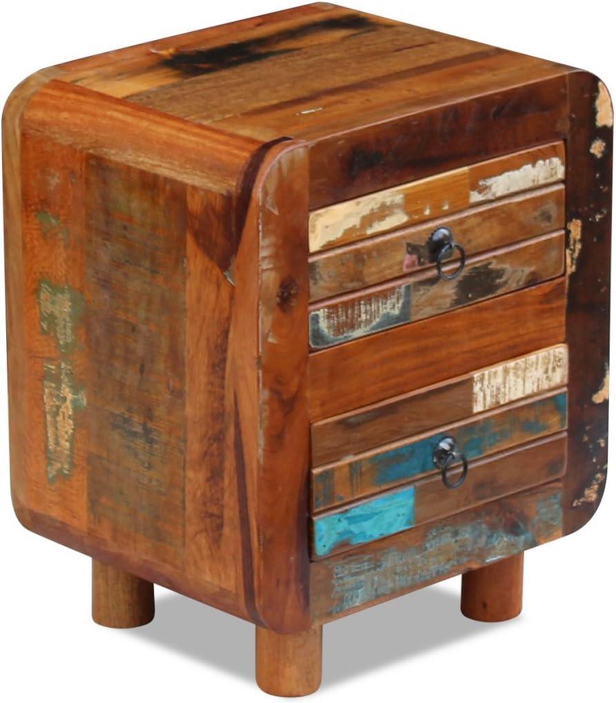 vidaXL Night Cabinet Solid Reclaimed Wood 16.9"x13"x20"