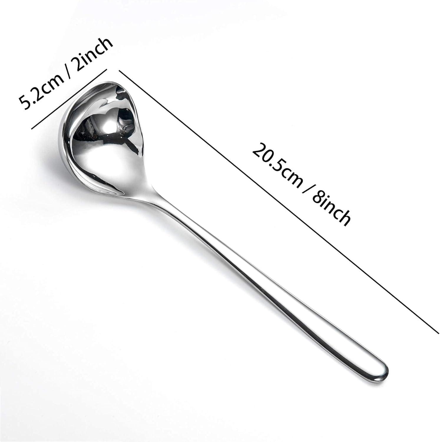 8-Inch Silver Stainless Steel Sauce Ladle Set