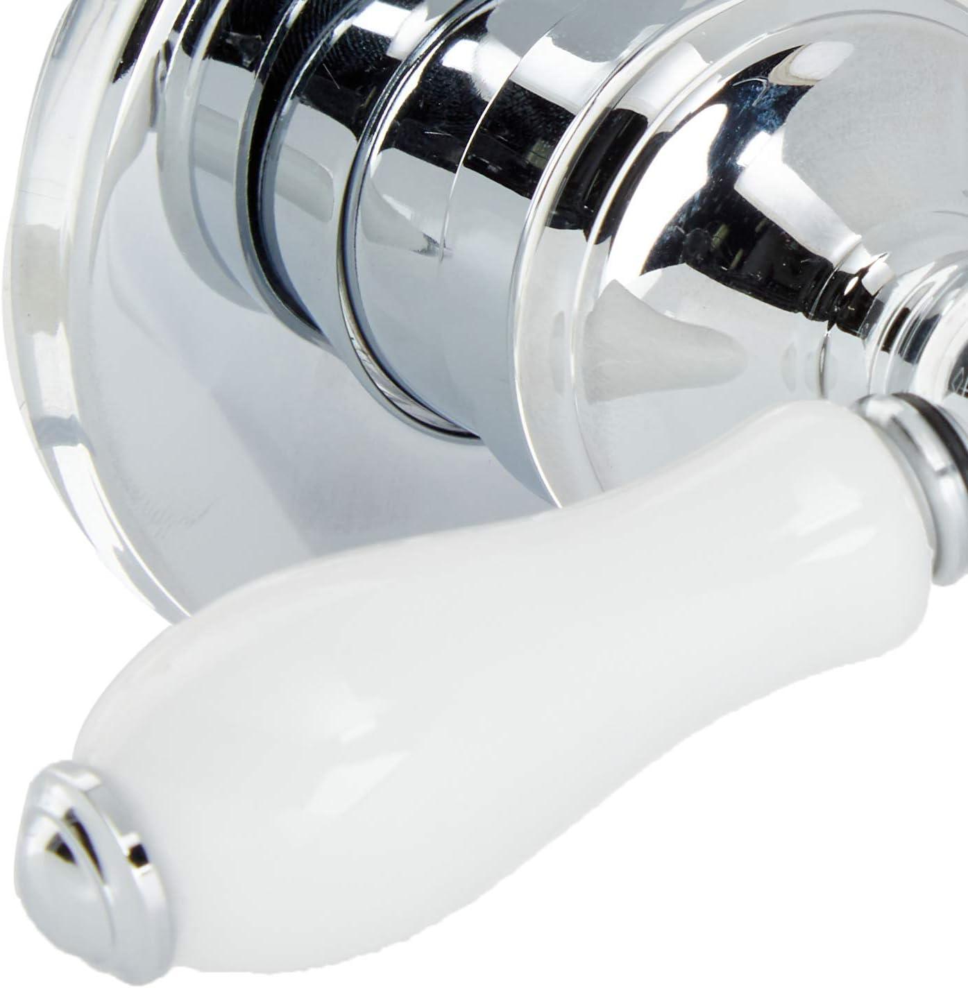 Polished Chrome and Porcelain Lever Shower Handle Kit