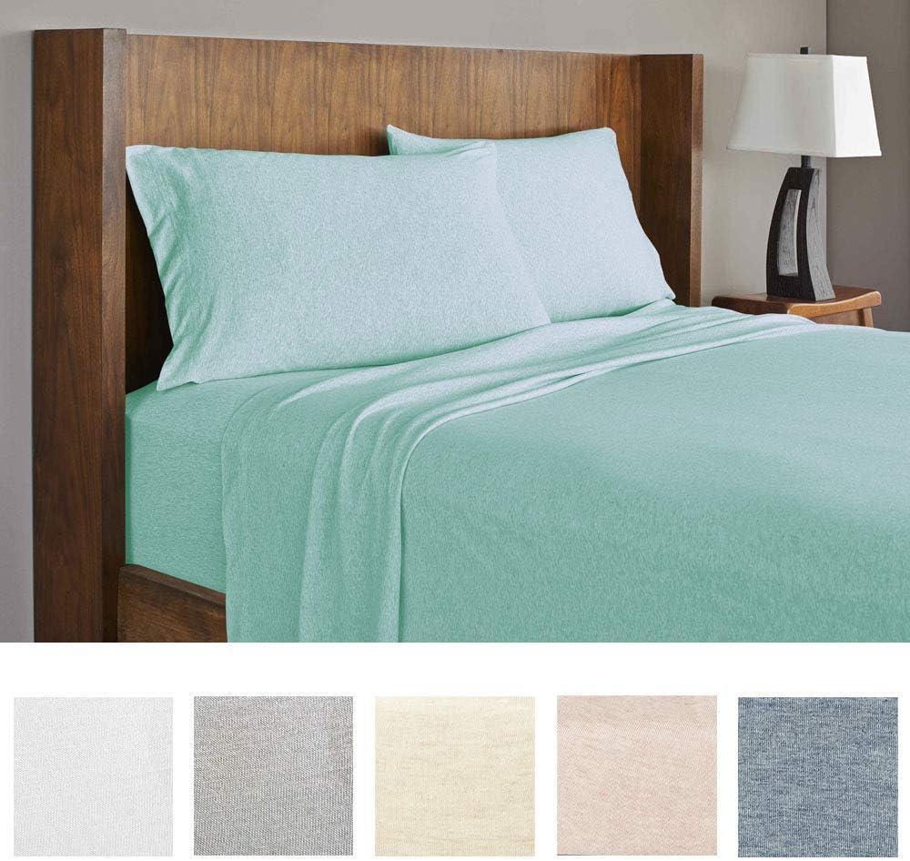 Queen 4-Piece Sheet Set, Soft Tees Luxury Cotton Modal Ultra Soft Jersey Knit Sheet Sets by Royale Linens