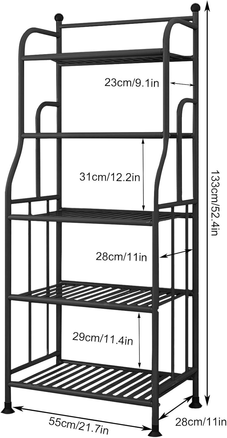 Black 5-Tier Iron Plant Stand and Storage Shelf