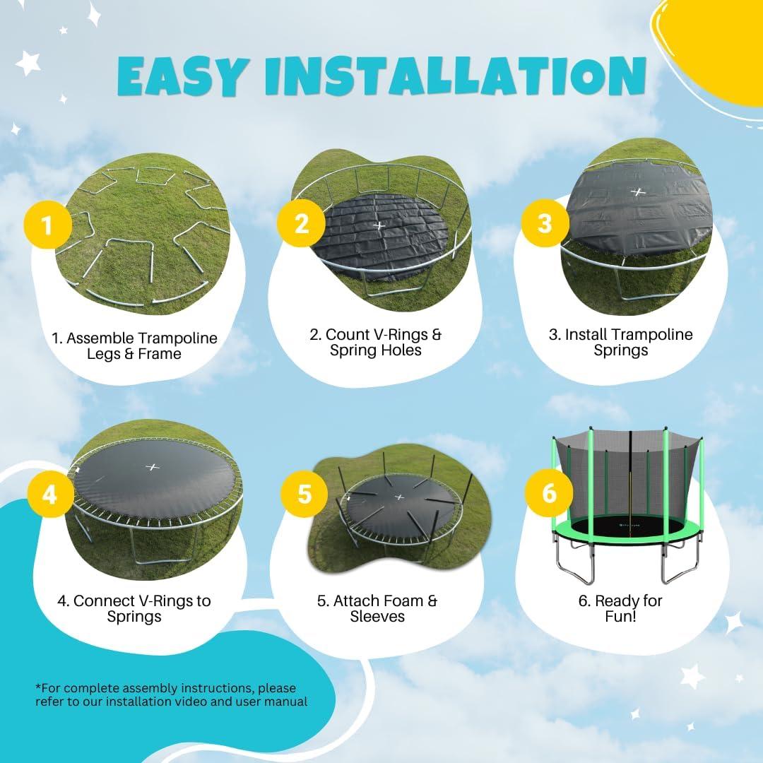 SKYBOUND Skybound 10' Round Backyard Trampoline with Safety Enclosure