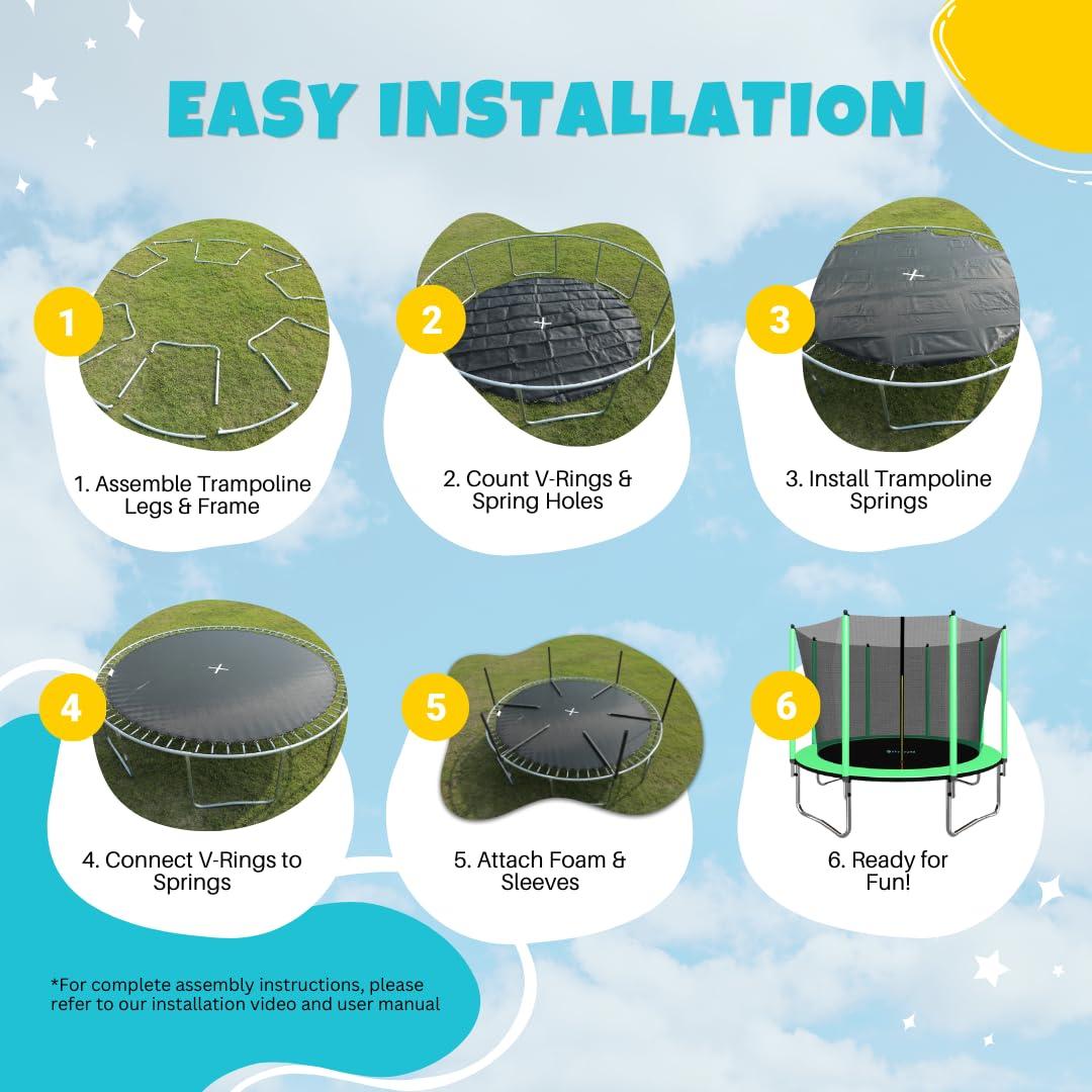 SKYBOUND Skybound 10' Round Backyard Trampoline with Safety Enclosure
