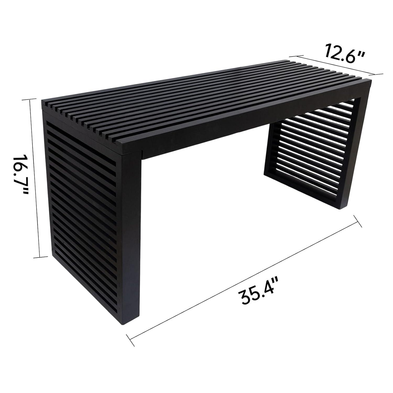 Latitude Run® Seamas Bamboo Bench, Farmhouse Dining Bench Entryway Bench for Living Room, Hallway, Bedroom, Bathroom