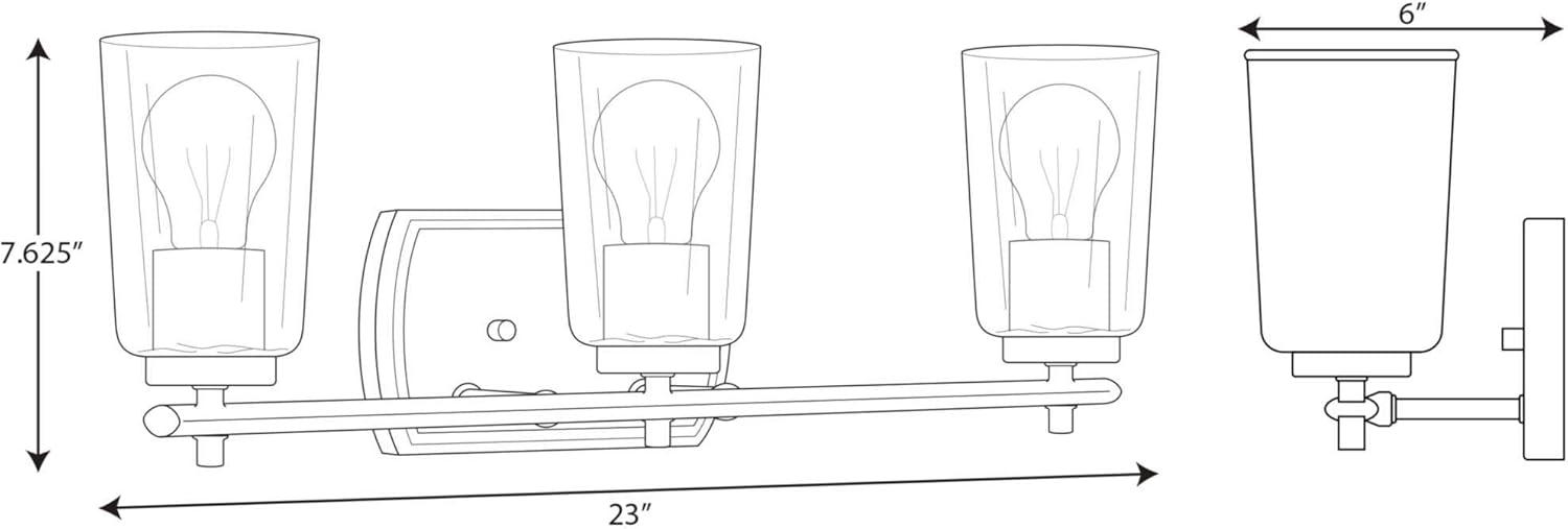 P300156-031-Progress Lighting-Adley - 3 Light - Cylinder Shade in New Traditional and Transitional and Traditional style - 23 Inches wide by 7.63