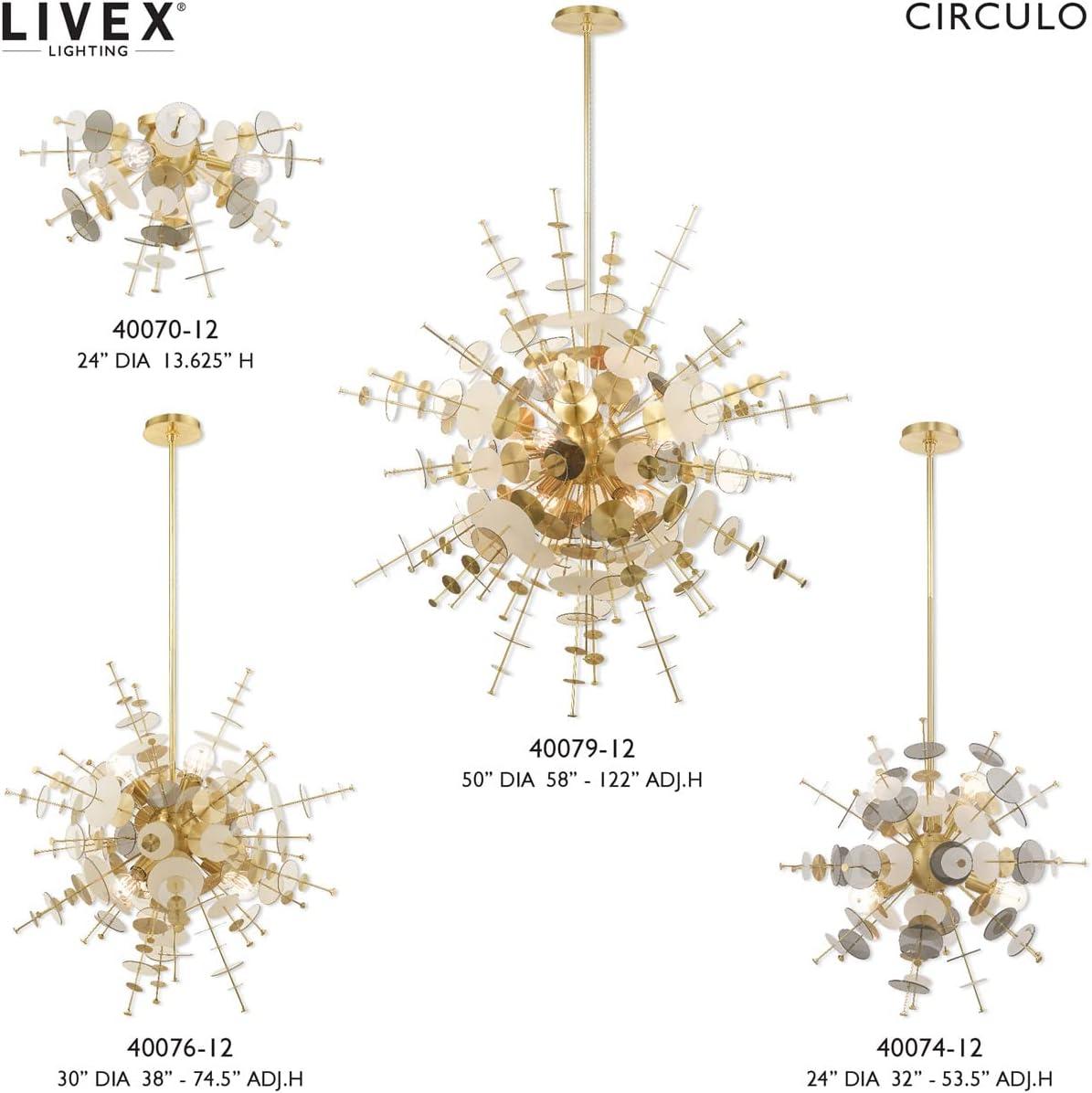 Livex Lighting Circulo 6 - Light Chandelier in  Satin Brass