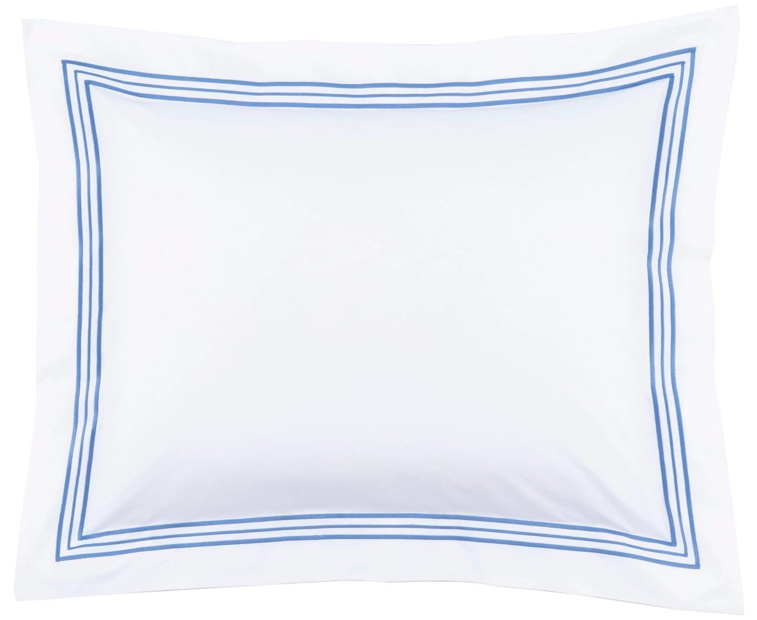 Euro Size French Blue Cotton Embroidered Sham