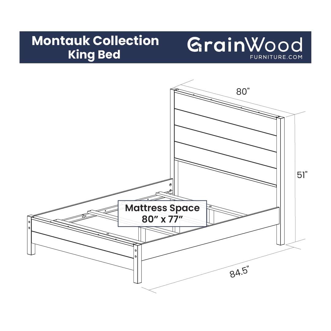 Montauk Solid Wood Panel Bed