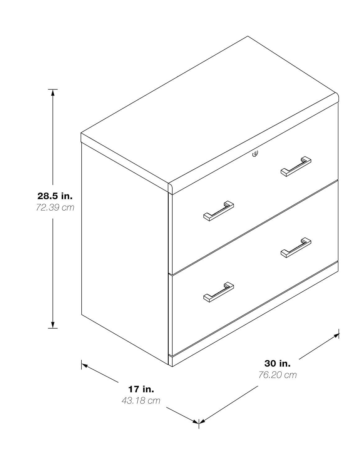 Alpine 2-Drawer Engineered Wood Lateral File with Lockdowel in Espresso Finish