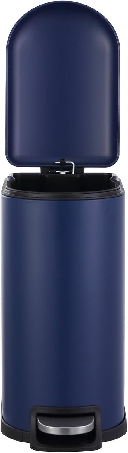 happimess Roland Mini 2.6-Gallon Step-Open Trash Can, Denim Blue