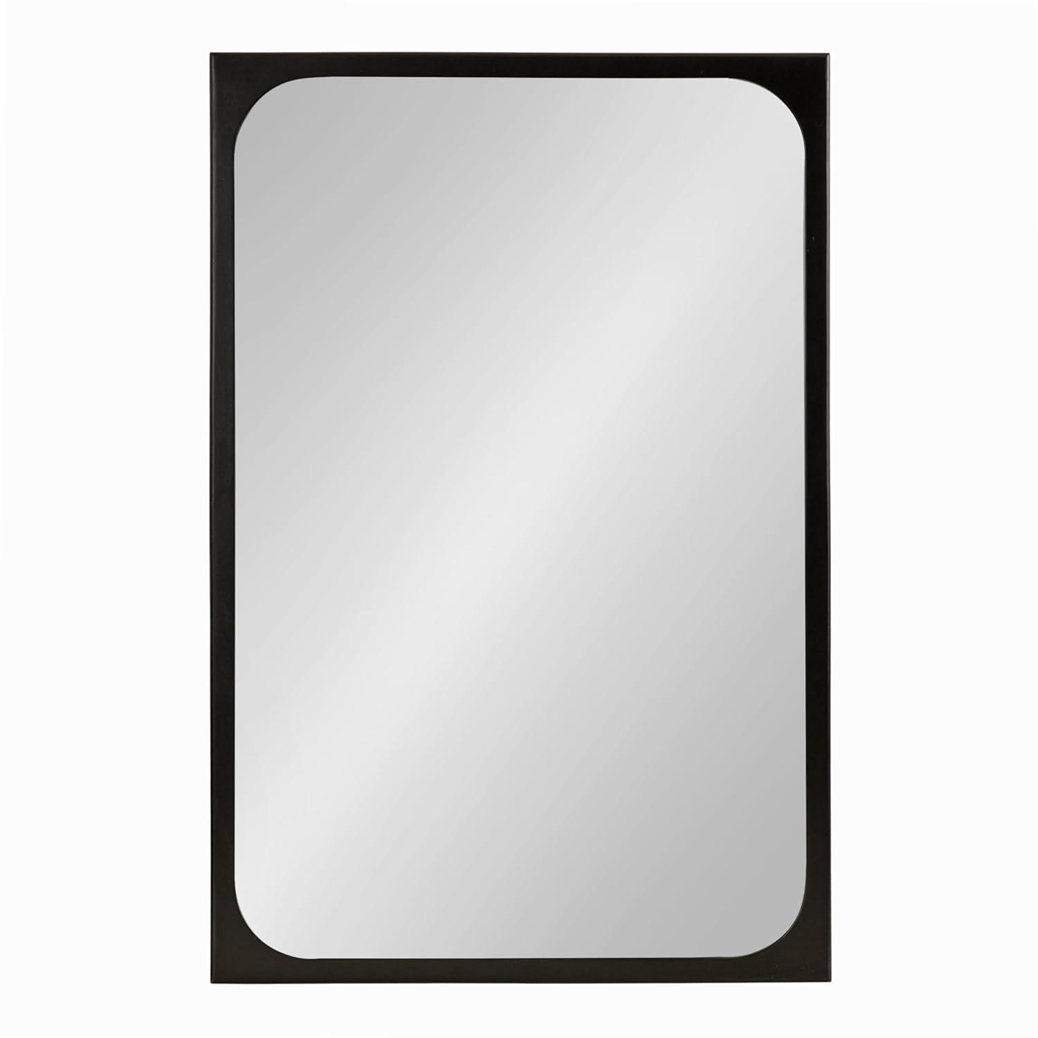 Kate & Laurel All Things Decor 24"x36" Kenai Framed Wall Mirror Black: Modern Rectangular Design, No Assembly Required