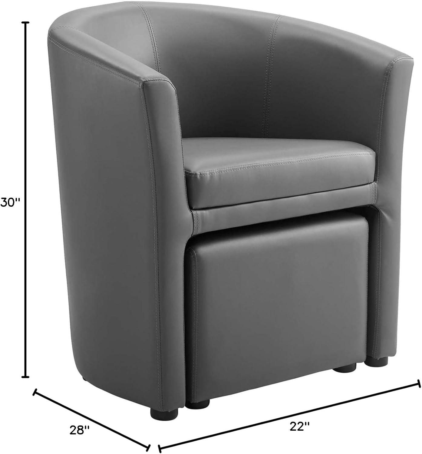 Modway Divulge Modern Leatherette Armchair and Ottoman