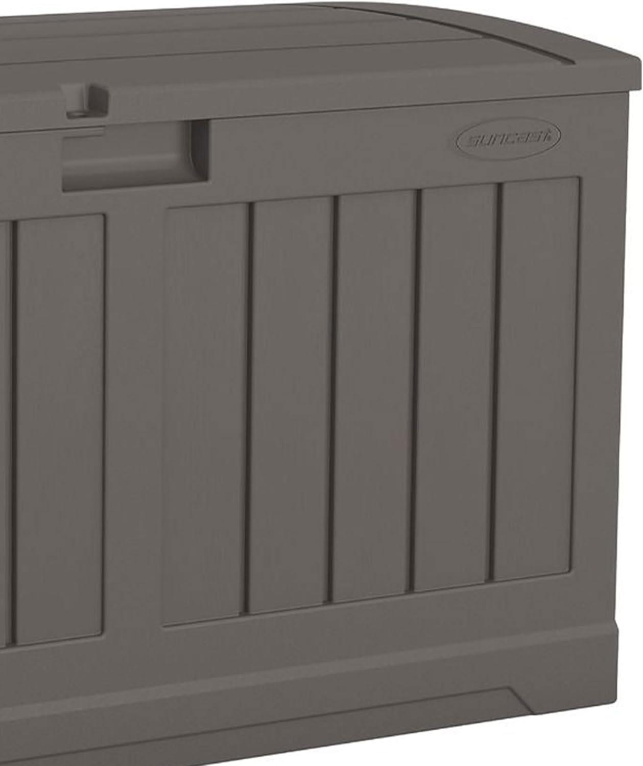 Suncast Suncast 50 Gallon Plastic Deck Box with Molded Lockable Feature for Home, Gray