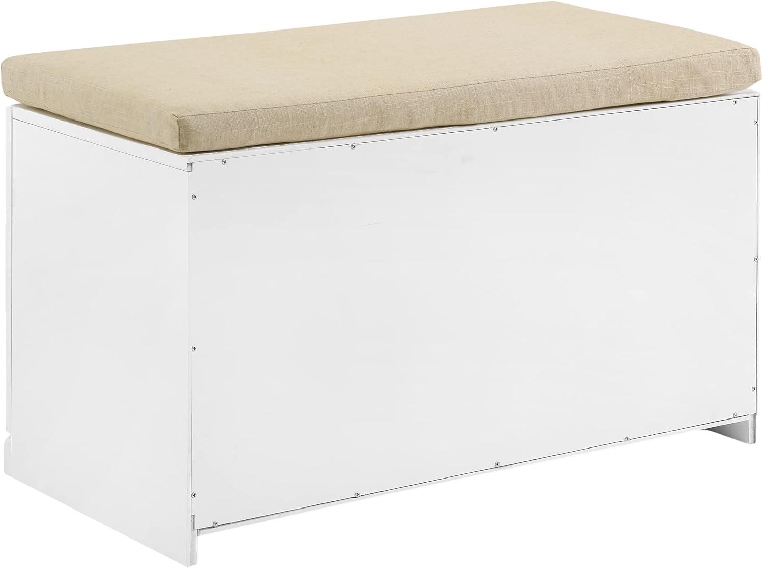 Crestshire Linen Blend Upholstered Storage Bench