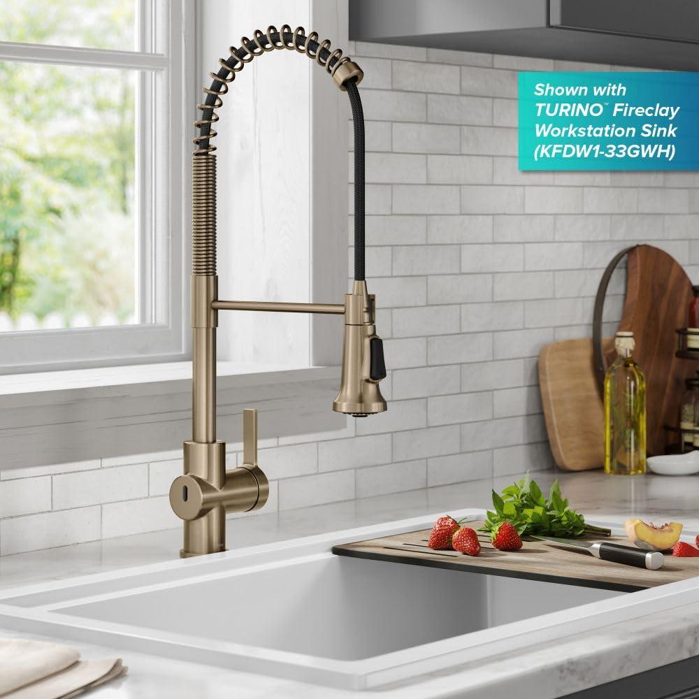 KRAUS Britt Touchless Sensor Commercial Single Handle Pull Down Kitchen Faucet