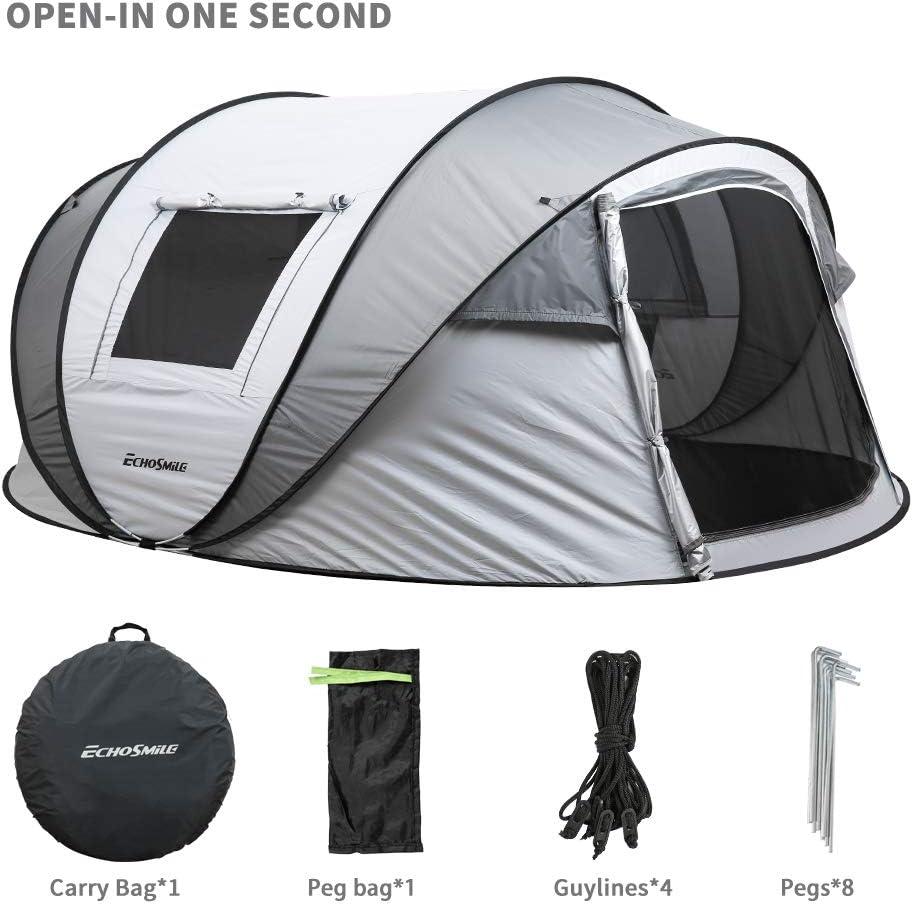 EchoSmile 6 Person White Fiberglass Dome Camping Tent