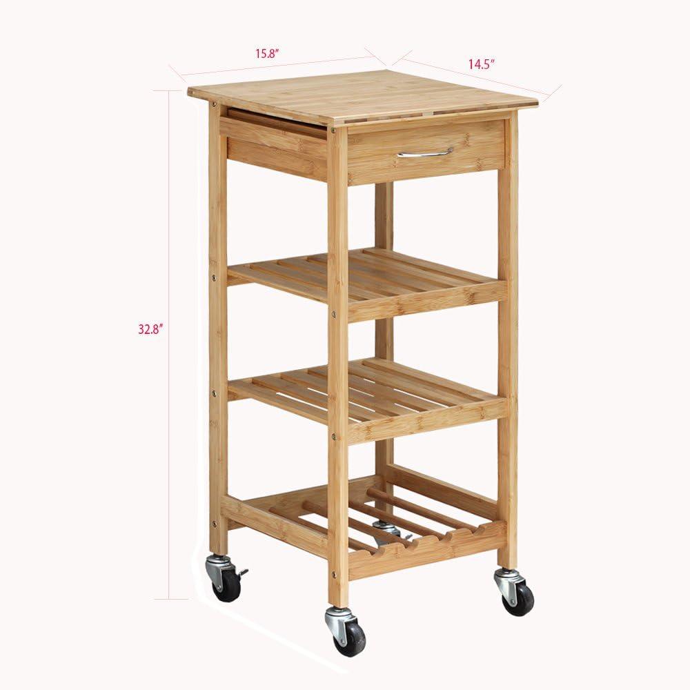 Oceanstar Bamboo Kitchen Trolley