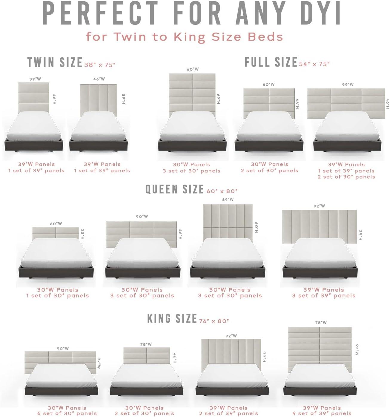 VANT Upholstered Wall Panels - Queen/Full Size Wall Mounted Headboards - Vintage Leather Dusty Taupe - Pack of 4 Panels (Each Individual Panel 30"x11.5") 30'' WIDE Vintage Leather Dusty Taupe