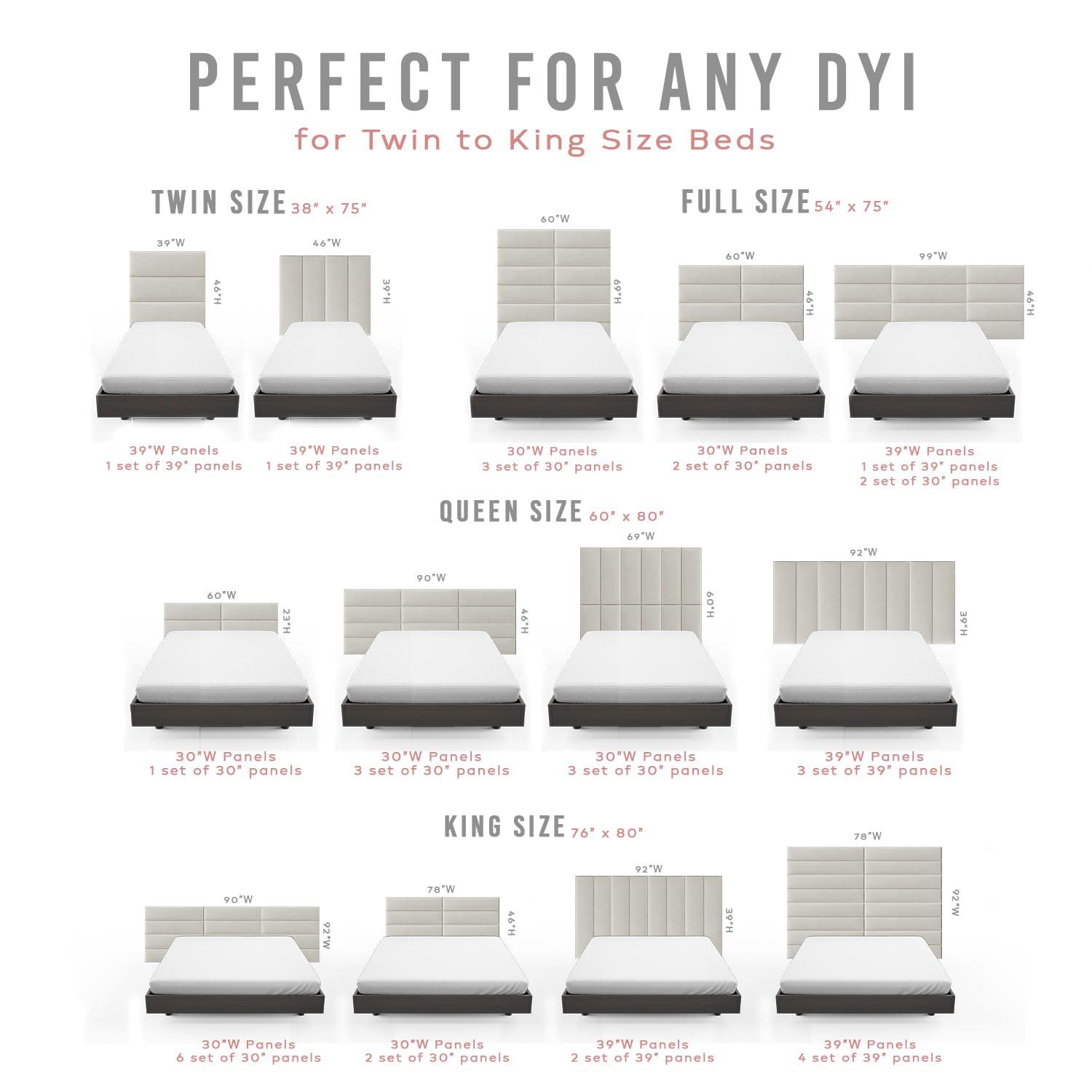 VANT Upholstered Wall Panels - Queen/Full Size Wall Mounted Headboards - Vintage Leather Dusty Taupe - Pack of 4 Panels (Each Individual Panel 30"x11.5") 30'' WIDE Vintage Leather Dusty Taupe