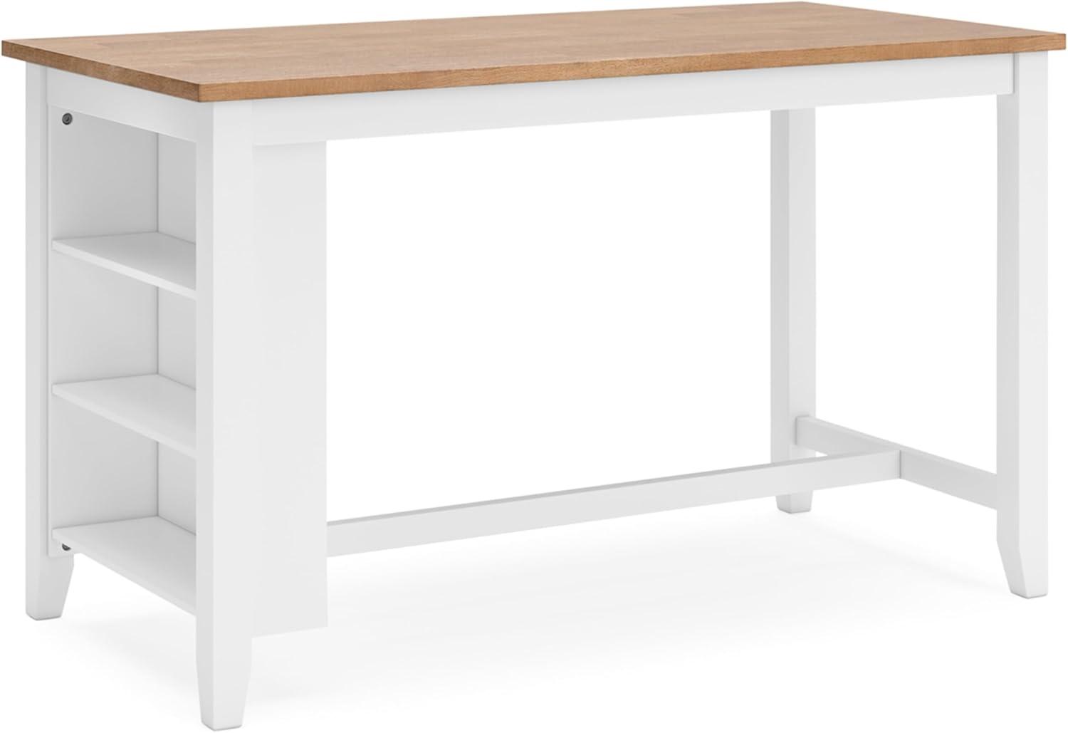 Beige and White Wood Extendable Counter Height Dining Table