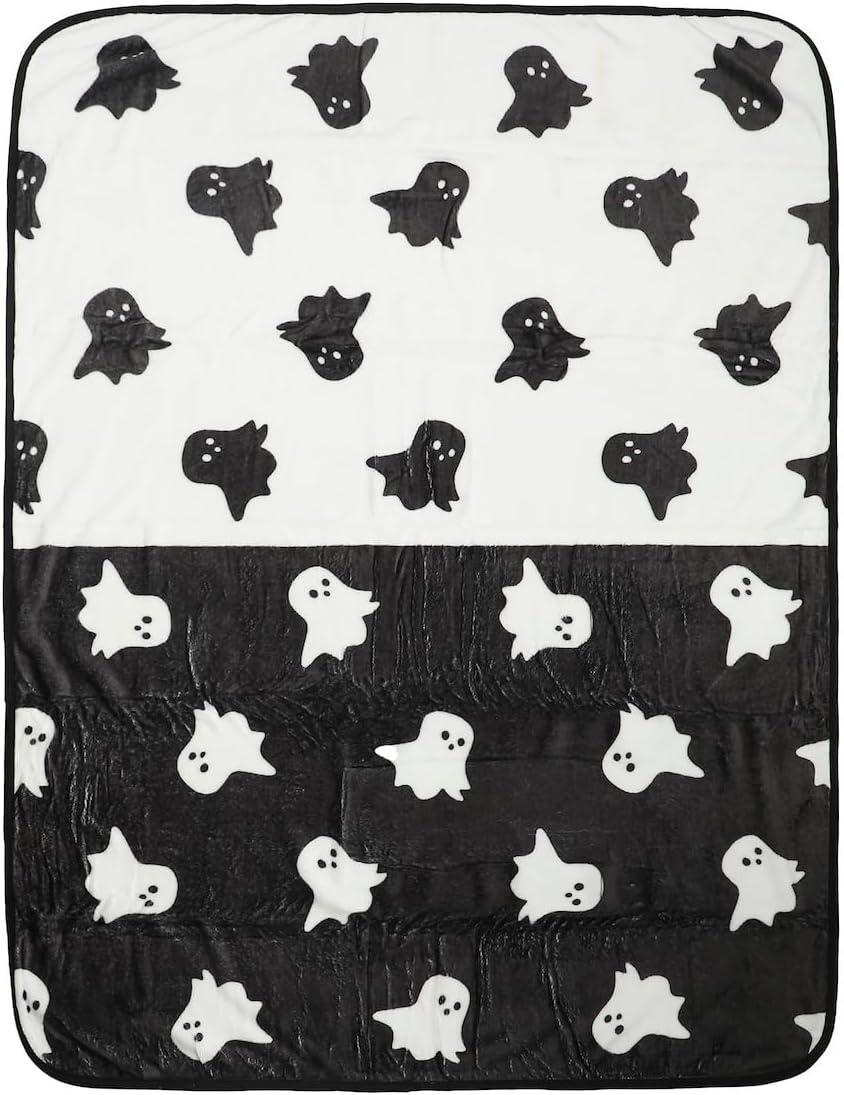 Halloween Ghosts Black & White 45” X 60” Throw Blanket