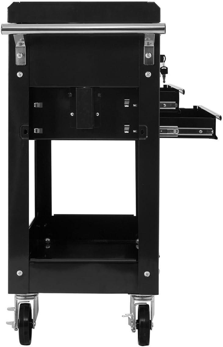 Kepooman Storage Cabinet,Garage Cabinet, Storage Cabinet, Rolling Mechanics Tool Cart Slide Top Utility Storage Cabinet Organizer 2 Drawers