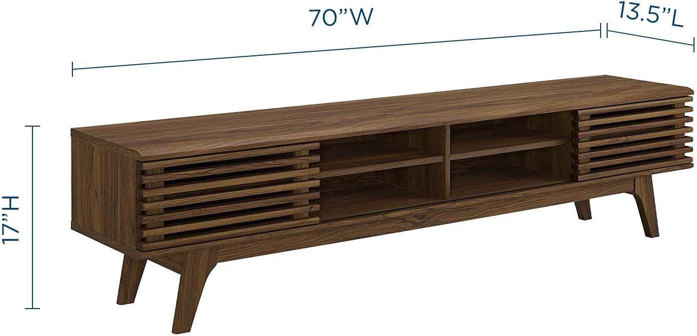 Modway Render 70 Entertainment Center TV Stand - Walnut Walnut