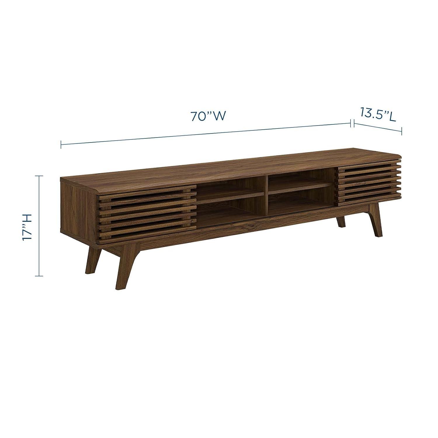 Modway Render 70 Entertainment Center TV Stand - Walnut Walnut