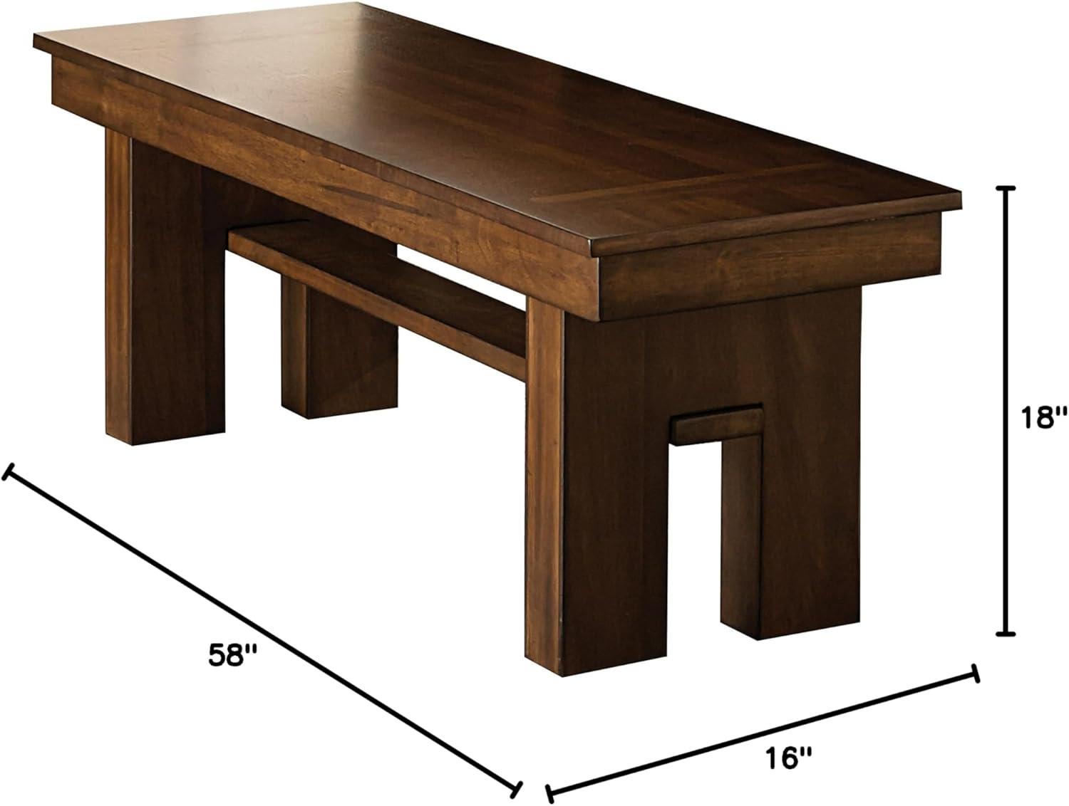 Sedley Contemporary Walnut 58" Dining Bench