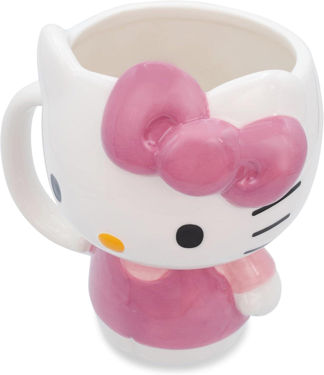 Silver Buffalo Sanrio Hello Kitty 3D Sculpted Ceramic Mug | Holds 20 Ounces