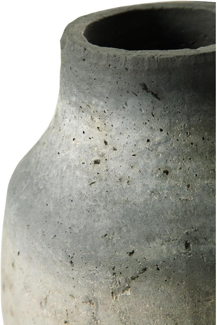 Signature Design by Ashley Moorestone Casual 10.5" Cement Tabletop Vase with a Distressed Finished Look, Gray & Black