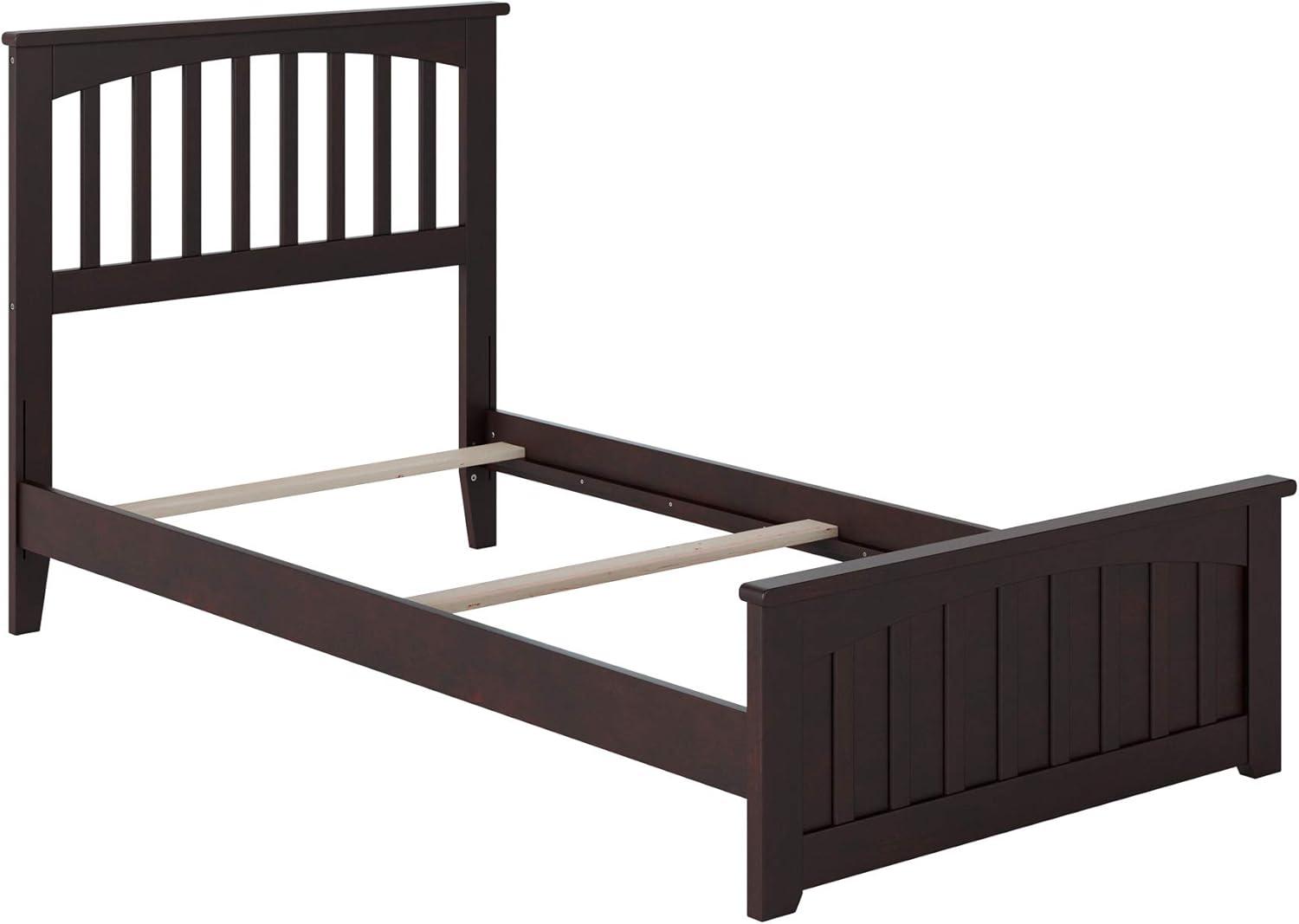 Mission Traditional Bed with Matching Foot Board, Multiple Colors and Sizes