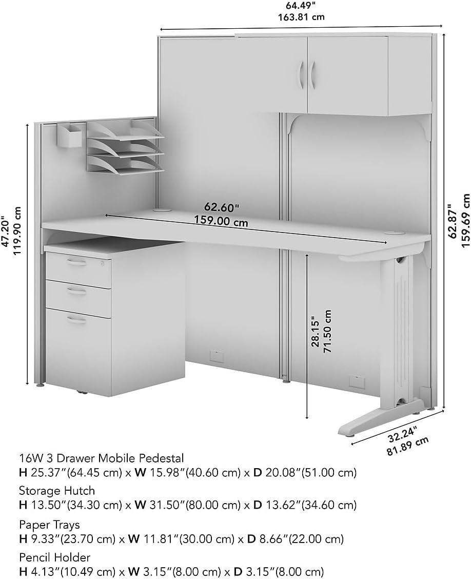 Bush Business Furniture Office In An Hour Rectangle 1 Person Cubicle with Cable Management