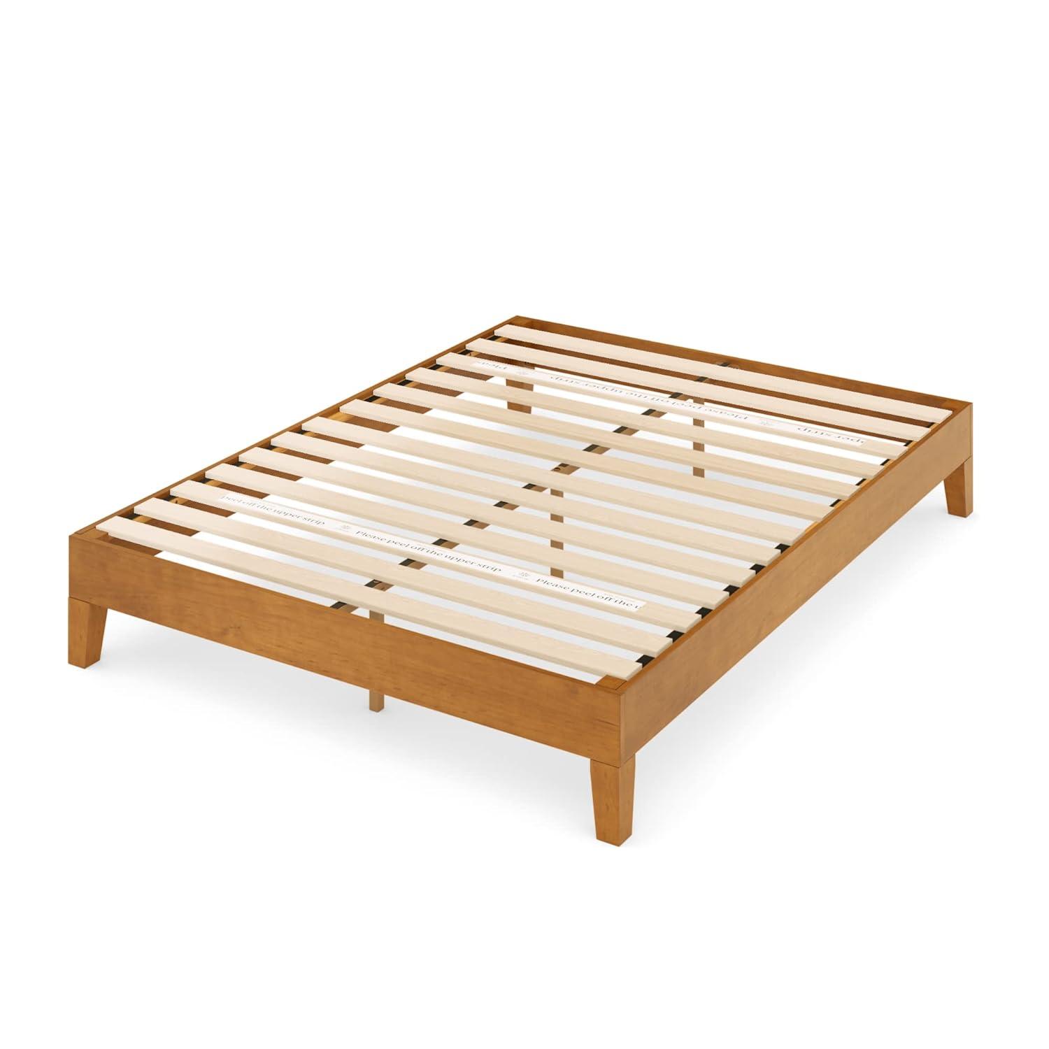 ZINUS Alexis Deluxe Wood Platform Bed Frame / Solid Wood Foundation / No Box Spring Needed / Wood Slat Support / Easy Assembly, Rustic Pine, King