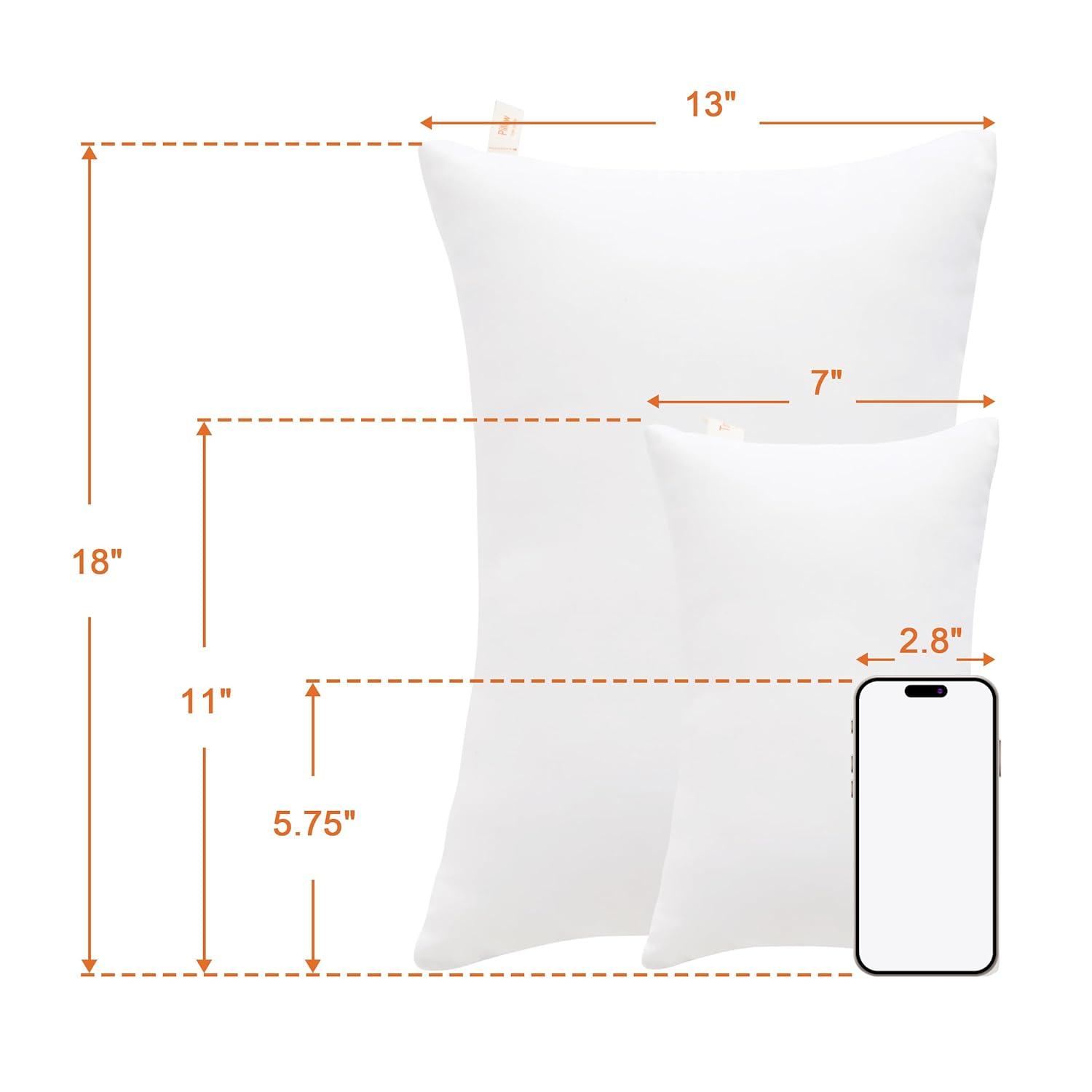 Down Alternative Toddler Pillows, Machine Washable Soft Travel Small Pillows, 13x18 Inches, White - NTBAY