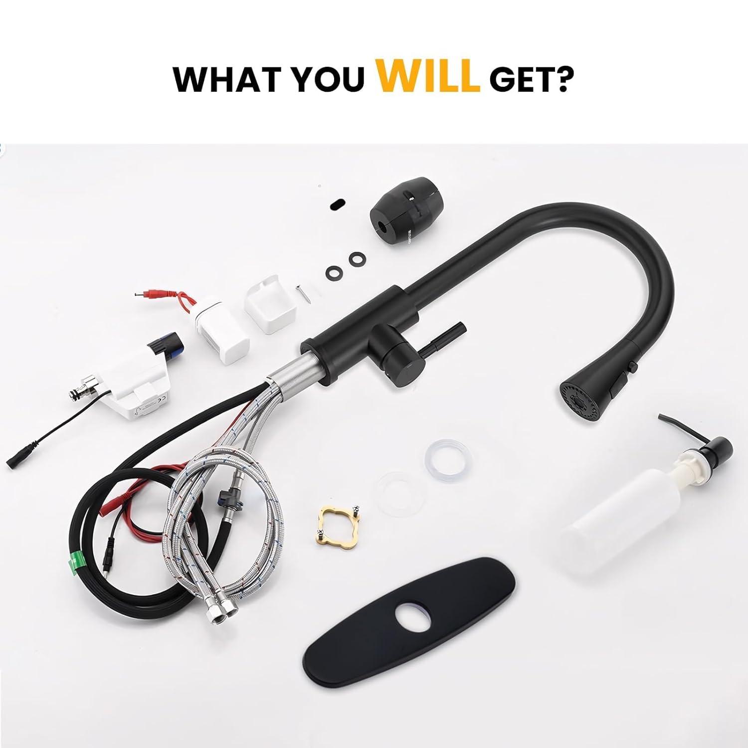 ARCORA ARCORA Stainless Steel  Single Handle Pull-Down Sprayer Kitchen Faucet Set with Touchless Sensor AR7100301B-DC