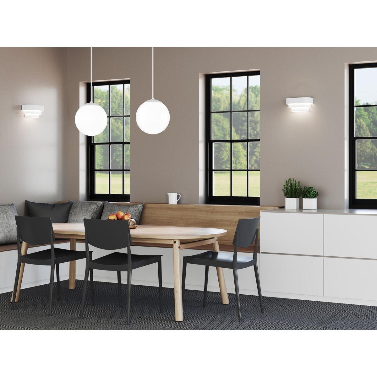 Progress Lighting, Opal Globes, 1-Light Wall Sconce, Satin White, Opal Shade