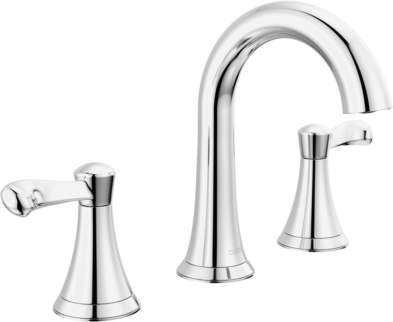 Esato Widespread Bathroom Faucet 3 Hole, 2-handle Bathroom Sink Faucet with Drain Assembly