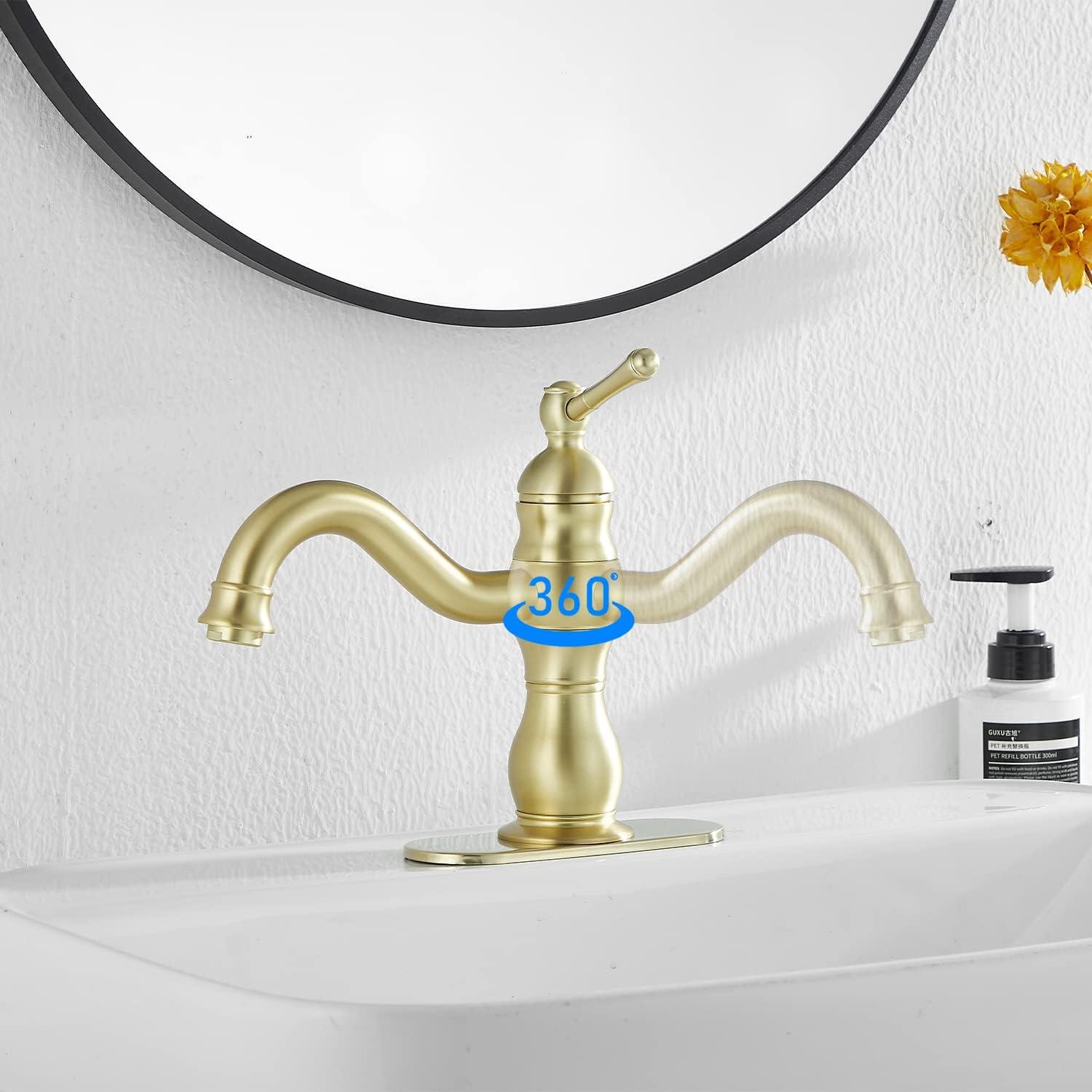 Single-Hole Single-handle Bathroom Faucet with Drain Assembly